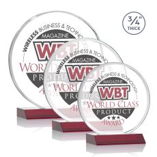 Blackpool Full Color Red Circle Crystal Award - Awards and Trophies