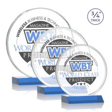 Blackpool Full Color Sky Blue Circle Crystal Award - Awards and Trophies