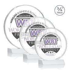 Blackpool Full Color White Circle Crystal Award - Awards and Trophies