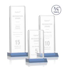 Southport Sky Blue Rectangle Crystal Award - Awards and Trophies