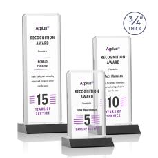 Southport Full Color Black Rectangle Crystal Award - Awards and Trophies