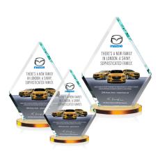 Canton Full Color Amber Diamond Crystal Award - Awards and Trophies