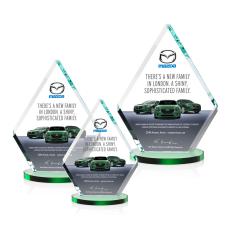 Canton Full Color Green  Diamond Crystal Award - Awards and Trophies