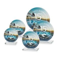 Victoria Full Color Clear Circle Crystal Award - Awards and Trophies