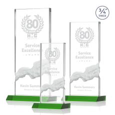 Poole Green Rectangle Crystal Award - Awards and Trophies