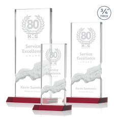 Poole Red Rectangle Crystal Award - Awards and Trophies