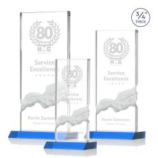 Poole Sky Blue Rectangle Crystal Award - Awards and Trophies