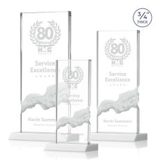 Poole White Rectangle Crystal Award - Awards and Trophies