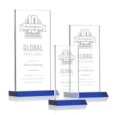 Bolton Blue Rectangle Crystal Award - Awards and Trophies