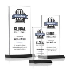 Bolton Full Color Black  Rectangle Crystal Award - Awards and Trophies