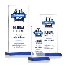 Bolton Full Color Blue  Rectangle Crystal Award - Awards and Trophies