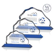 Petersen Full Color Blue Crystal Award - Full Color Imprint