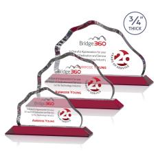 Petersen Full Color Red  Crystal Award - Awards and Trophies