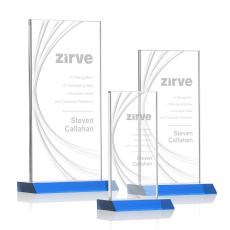 Hawkins Liquid  Sky Blue  Rectangle Crystal Award - Awards and Trophies