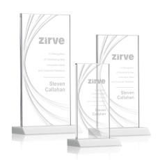 Hawkins Liquid White  Rectangle Crystal Award - Awards and Trophies