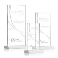 Keane Liquid White  Rectangle Crystal Award - Awards and Trophies