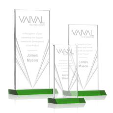Seaford Liquid  Green Rectangle Crystal Award - Awards and Trophies