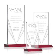 Seaford Liquid Red Rectangle Crystal Award - Awards and Trophies