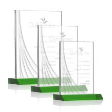 Leighton Liquid Green Rectangle Crystal Award - Crystal Awards