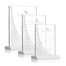 Leighton Liquid White  Rectangle Crystal Award - Crystal Awards