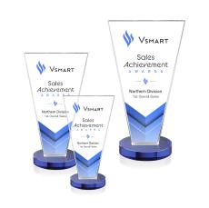 Burney Full Color Blue Polygon Crystal Award - Awards and Trophies