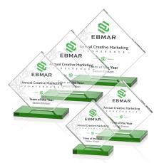 Wellington Full Color Green  Diamond Crystal Award - Awards and Trophies