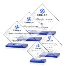 Wellington Full Color Blue Diamond Crystal Award - Diamond Awards