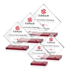 Wellington Full Color Red  Diamond Crystal Award - Diamond Awards