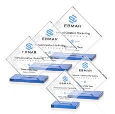 Wellington Full Color Sky Blue  Diamond Crystal Award - Diamond Awards