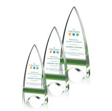Kent Full Color Green  Peaks Crystal Award - Awards and Trophies