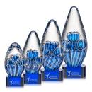Contempo Blue on Paragon Base Tear Drop Glass Award