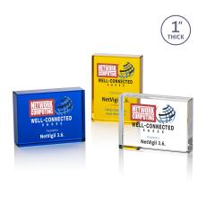 Abbott Full Color Desktop Rectangle Crystal Award - Desktop Awards