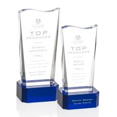 Violetta Blue on Base Unique Crystal Award - Awards and Trophies