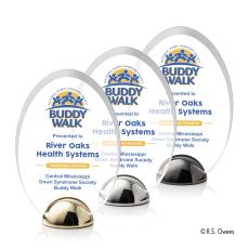 Janus Hemisphere Full Color Circle Acrylic Award - Unique Awards