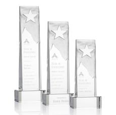 Stapleton Star Clear on Base Rectangle Crystal Award - Awards and Trophies