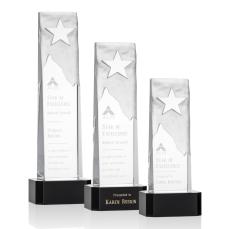 Stapleton Star Black on Base Rectangle Crystal Award - Awards and Trophies