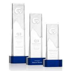 Rushmore Blue on Base Towers Crystal Award - Awards and Trophies