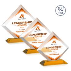 Belaire Full Color Amber Diamond Crystal Award - Diamond Awards