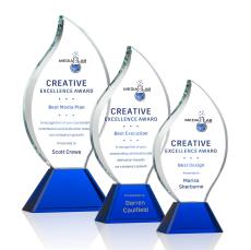 Norina Full Color Blue Flame Crystal Award - Full Color Imprint