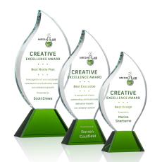Norina Full Color Green Flame Crystal Award - Awards and Trophies