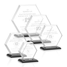 Barnett Black Polygon Crystal Award - Awards and Trophies
