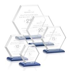 Barnett Blue Polygon Crystal Award - Awards and Trophies