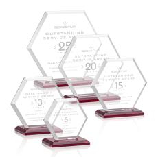 Barnett Red Polygon Crystal Award - Awards and Trophies