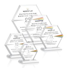 Barnett Full Color White Polygon Crystal Award - Crystal Awards