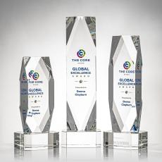 Delta Full Color Clear on Base Towers Crystal Award - Full Color Imprint