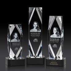 Delta 3D Black on Base Towers Crystal Award - Crystal Awards