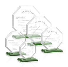 Leyland Green Polygon Crystal Award - Crystal Awards