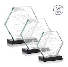 Pickering Black Polygon Crystal Award - Awards and Trophies