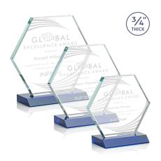 Pickering Blue  Polygon Crystal Award - Awards and Trophies