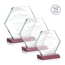 Pickering Red Polygon Crystal Award - Awards and Trophies